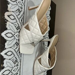 Charlotte Russe White Quilted Heels